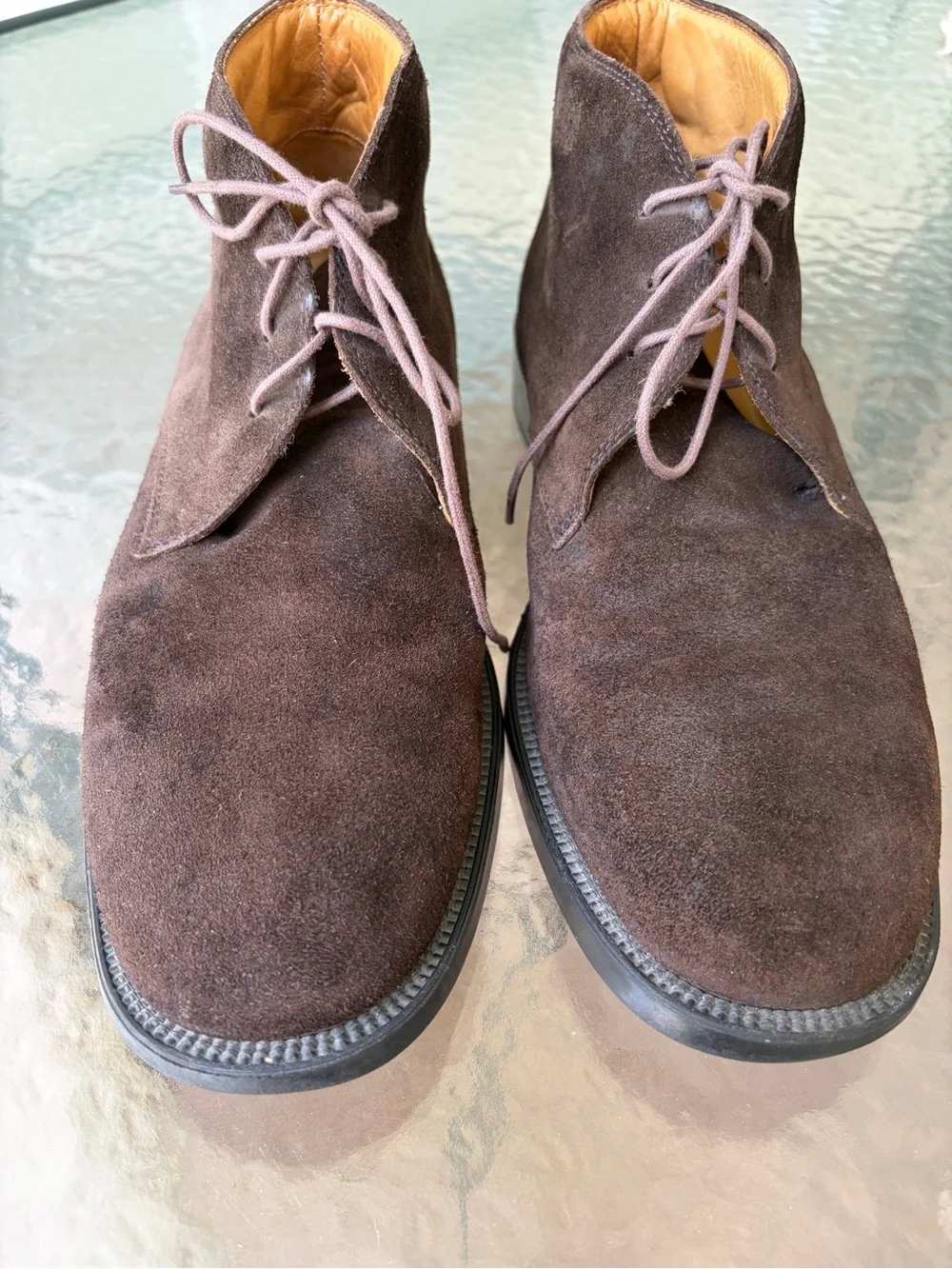 J.Crew Made in Italy Espresso Suede Chukka leather lined Boots Men's 10
